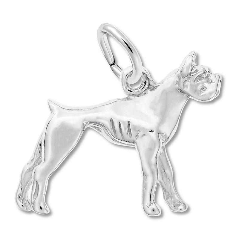 Boxer Dog Charm Sterling Silver