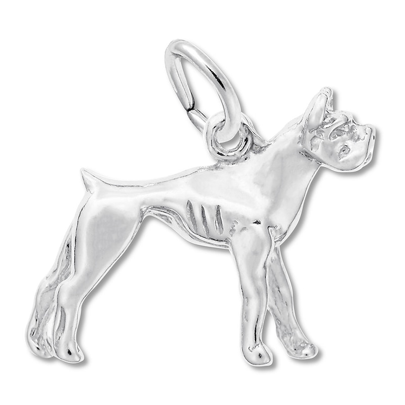 Main Image 1 of Boxer Dog Charm Sterling Silver