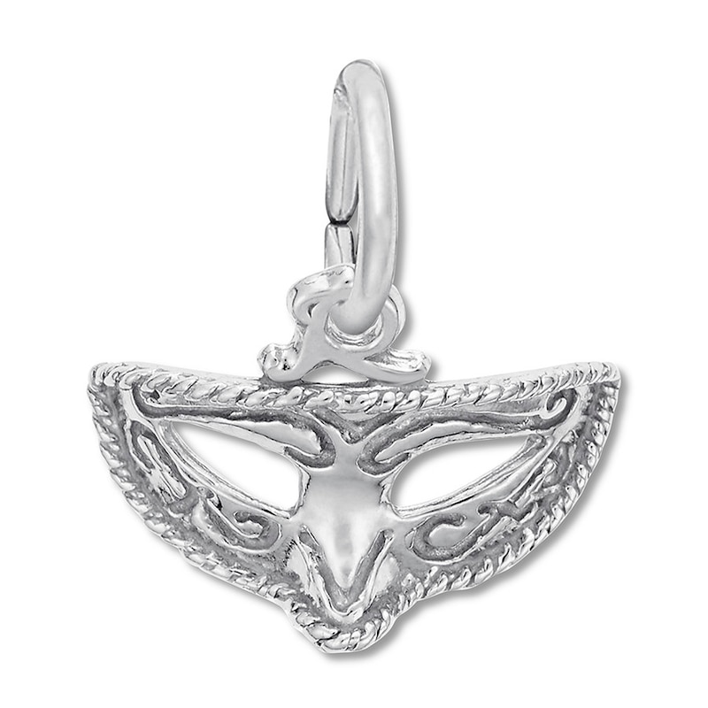 Main Image 1 of Mardi Gras Mask Charm Sterling Silver