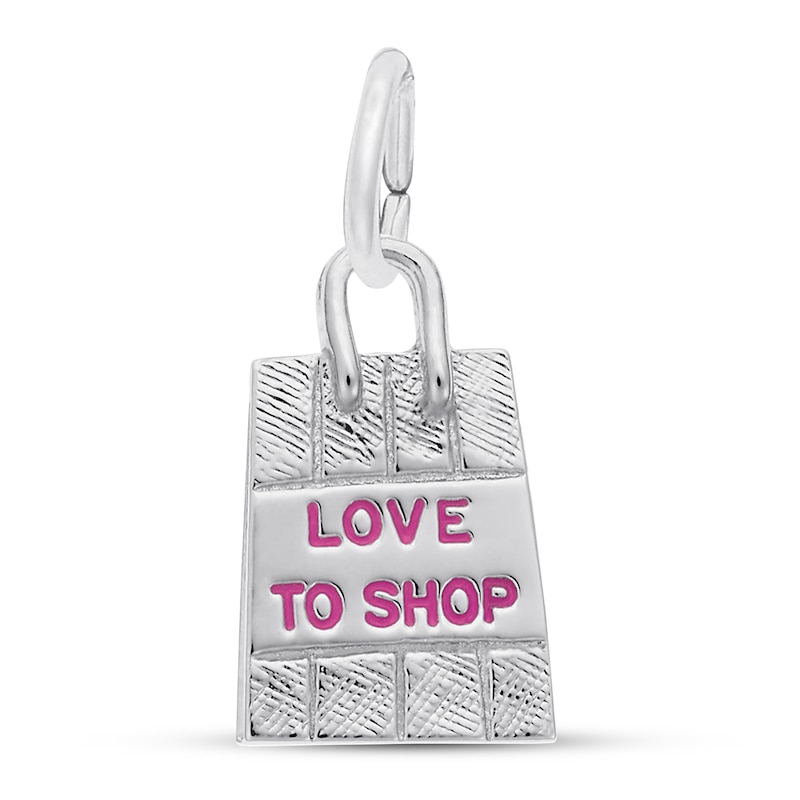 Shopping Bag Charm Sterling Silver