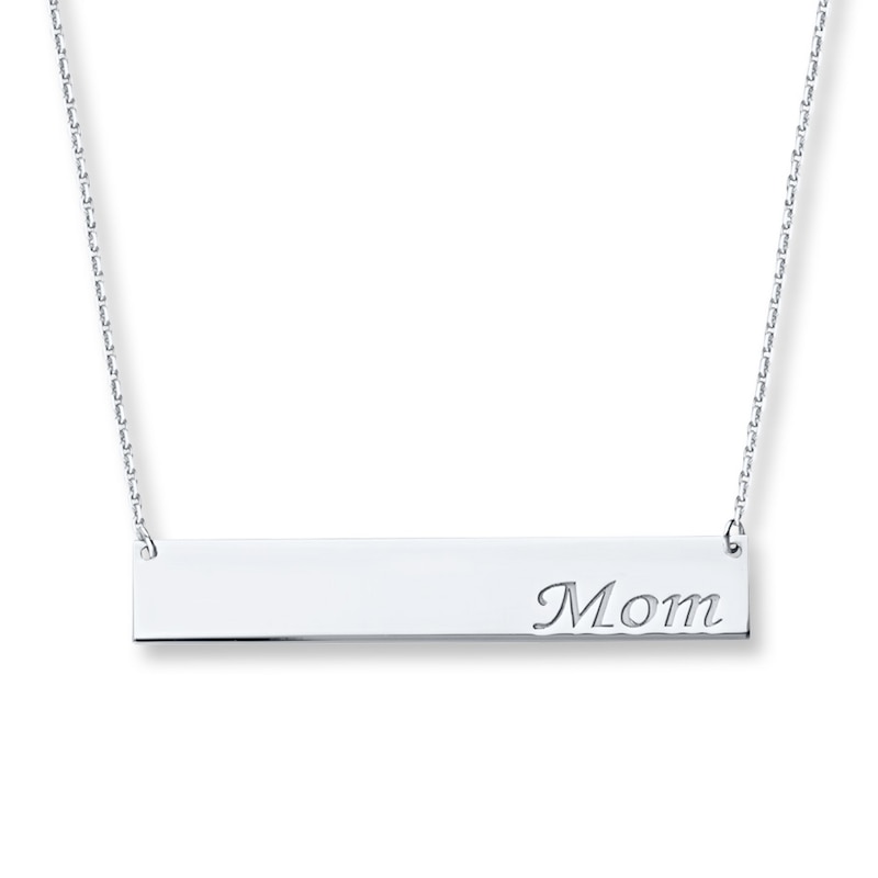 Main Image 1 of Mom Bar Necklace Sterling Silver