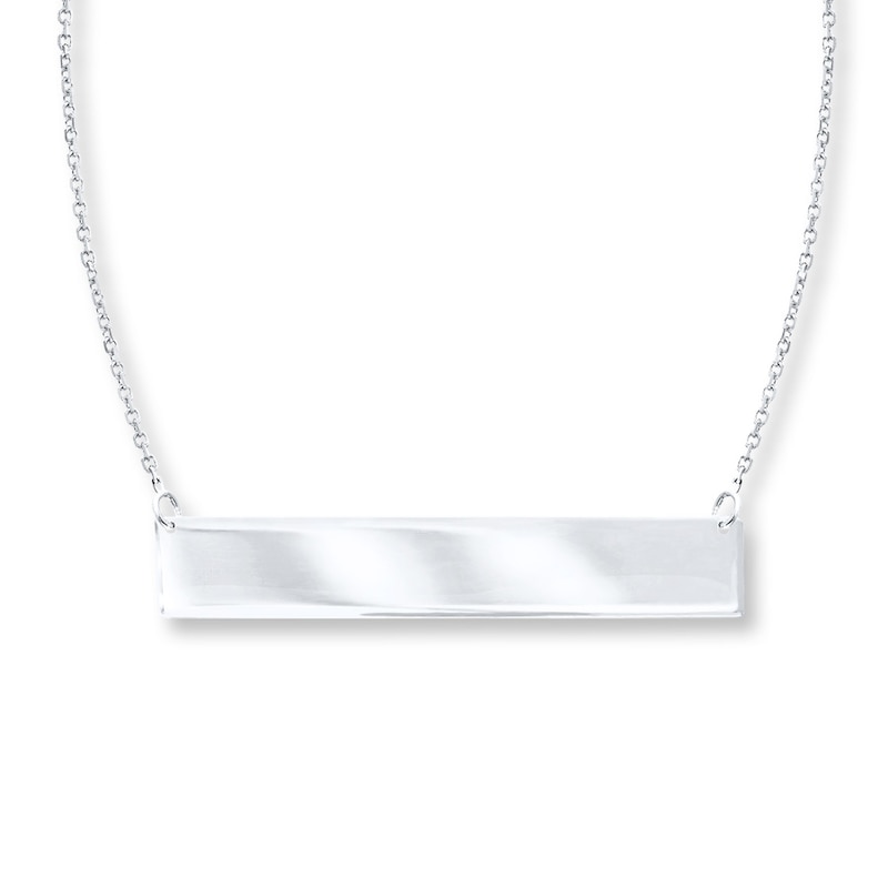 Main Image 1 of Petite Bar Necklace Sterling Silver 16-18&quot; Adjustable