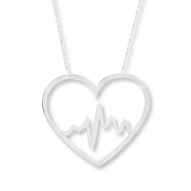 Main Image 1 of Heartbeat Necklace Sterling Silver