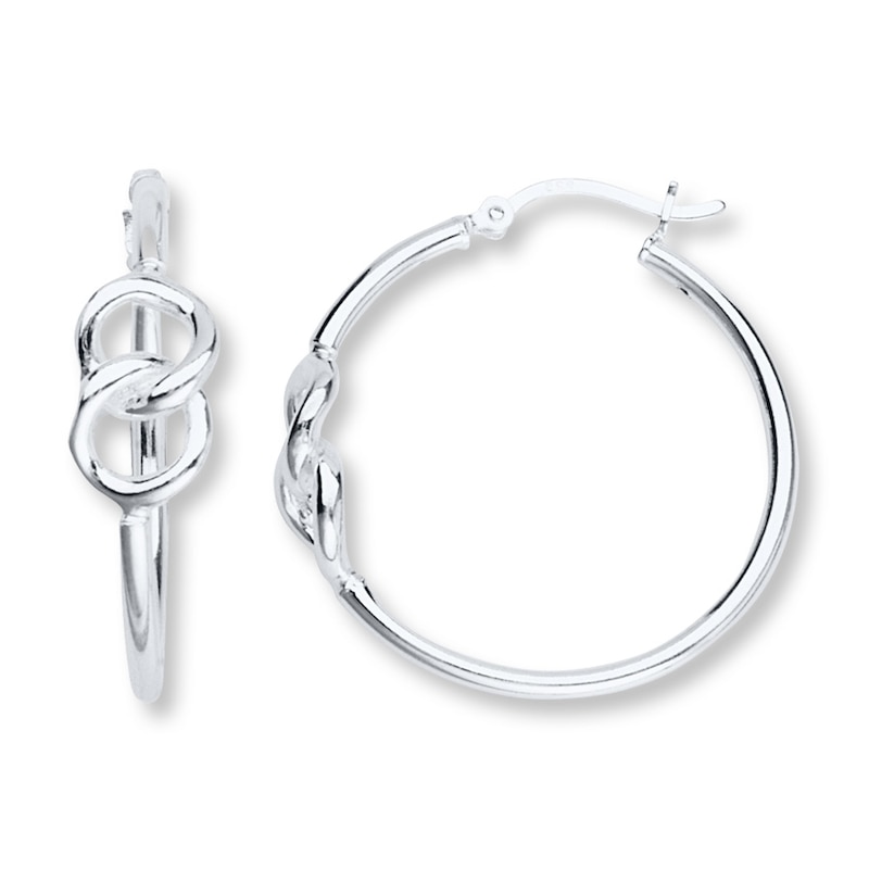 Main Image 1 of Infinity Symbol Hoop Earrings Sterling Silver