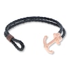 Thumbnail Image 2 of Men's Anchor Bracelet Leather & Stainless Steel 8.5&quot;