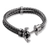 Thumbnail Image 1 of Men's Anchor Bracelet Leather & Stainless Steel 8.5"