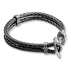 Thumbnail Image 3 of Men's Anchor Bracelet Leather & Stainless Steel 8.5"