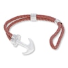 Thumbnail Image 1 of Men's Anchor Bracelet Leather & Stainless Steel 8.5"