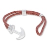Thumbnail Image 2 of Men's Anchor Bracelet Leather & Stainless Steel 8.5&quot;