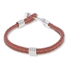 Thumbnail Image 2 of Men's Anchor Bracelet Leather & Stainless Steel 8.5"
