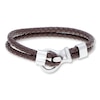 Thumbnail Image 1 of Men's Bracelet Leather & Stainless Steel 9&quot;