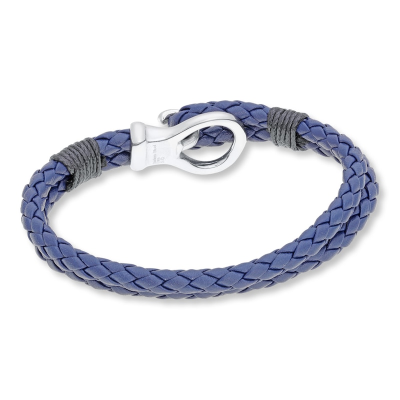 Main Image 3 of Men's Bracelet Leather & Stainless Steel 9&quot;