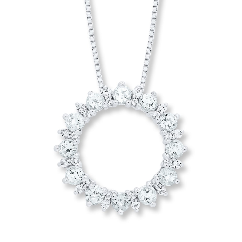 Main Image 1 of White Topaz Necklace Sterling Silver
