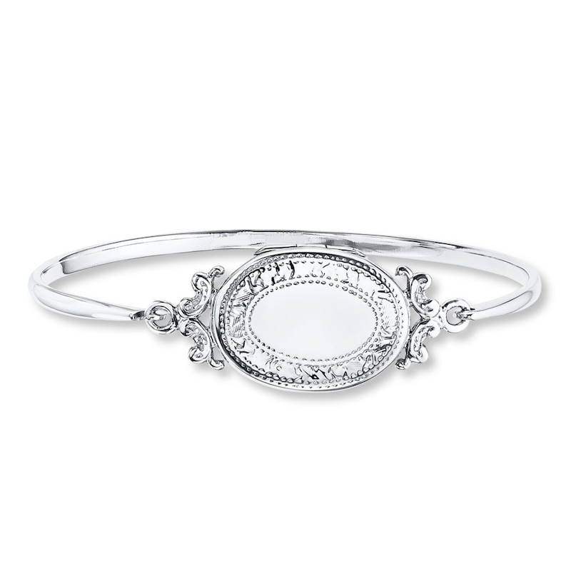 Main Image 1 of Locket Bangle Bracelet Sterling Silver