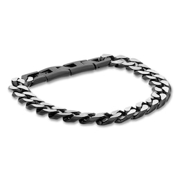 Bracelet Black Ion-Plated Hollow Stainless Steel 9"