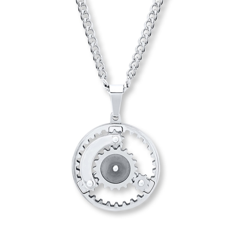 Main Image 1 of Men's Gear Necklace Stainless Steel