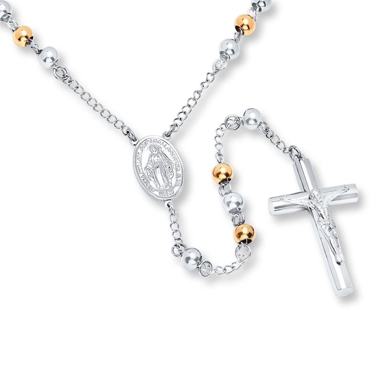 Main Image 2 of Rosary Stainless Steel Gold-Tone Ion Plating