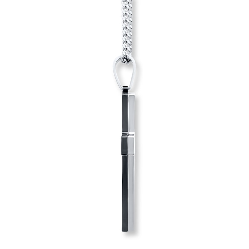 Main Image 2 of Men's Cross Necklace Lord's Prayer Stainless Steel