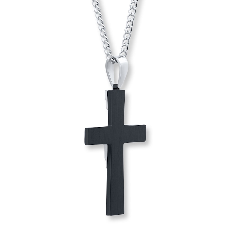 Main Image 4 of Men's Cross Necklace Lord's Prayer Stainless Steel