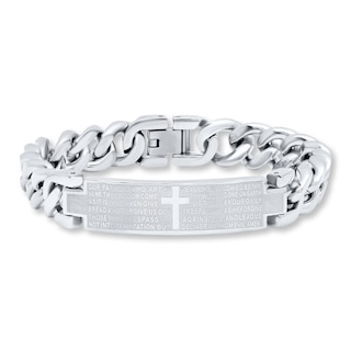 Lord's Prayer ID Bracelet Stainless Steel 8.5"