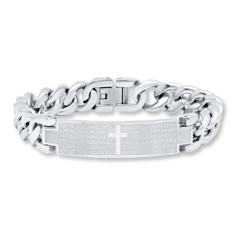 Main Image 1 of ID Bracelet Lord's Prayer Stainless Steel 8.5&quot;