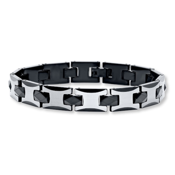 Men's Bracelet Tungsten Black Ion Plating | Mens Bracelets | Bracelets ...