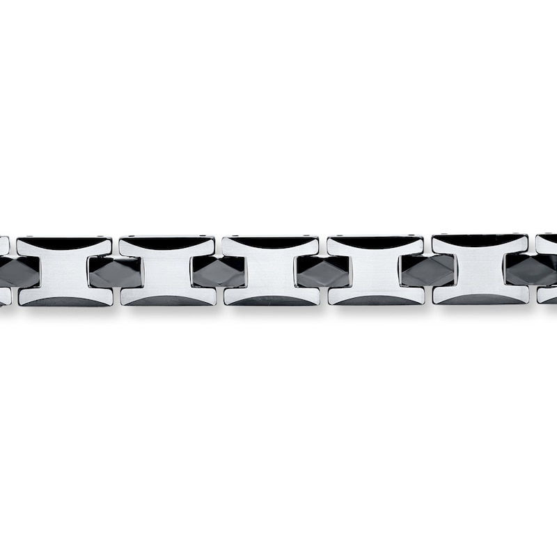 Main Image 2 of Men's Bracelet Tungsten Black Ion Plating 8.5&quot;
