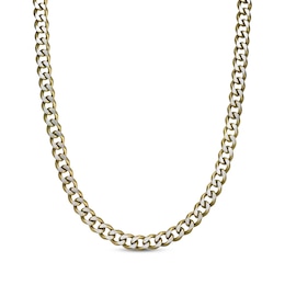 Curb Chain Necklace 11mm Yellow Ion-Plated Solid Stainless Steel 22"