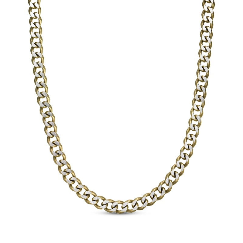 Solid Curb Chain Necklace 11mm Yellow Ion-Plated Stainless Steel 22"