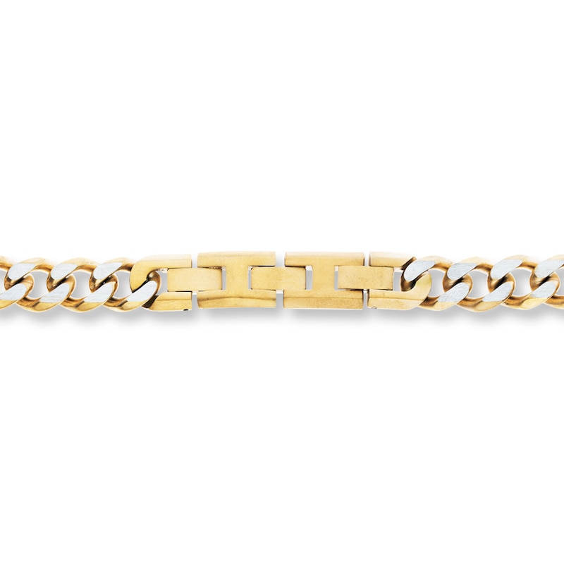 Solid Curb Chain Necklace 11mm Yellow Ion-Plated Stainless Steel 22"