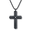 Thumbnail Image 1 of Men's Cross Necklace Diamond Accent Stainless Steel