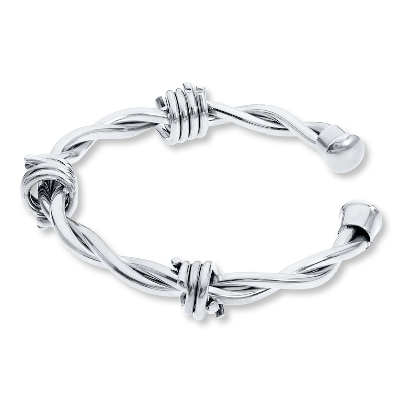 Main Image 2 of Men's Barb Wire Cuff Bracelet Stainless Steel