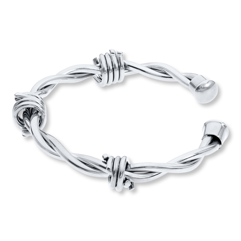 Men's Barb Wire Cuff Bracelet Stainless Steel