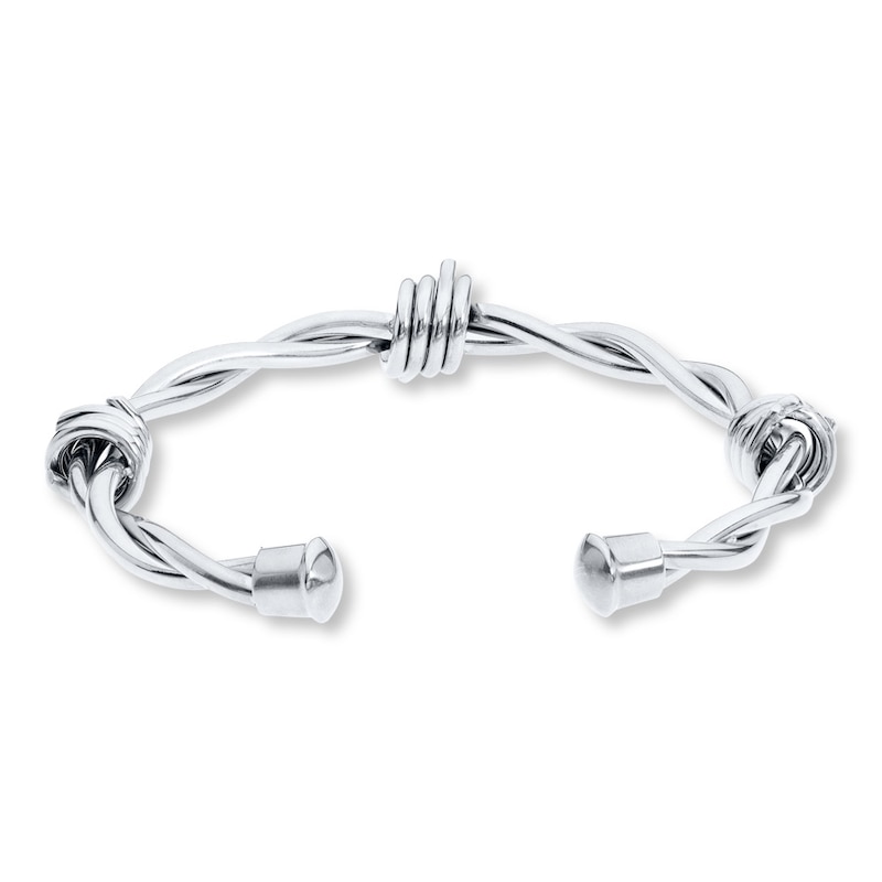 Men's Barb Wire Cuff Bracelet Stainless Steel