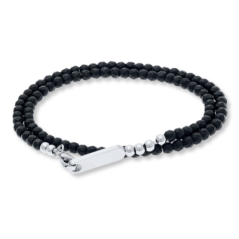 Main Image 2 of Men's Hematite Bracelet Stainless Steel 8&quot;