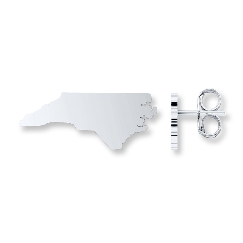 North Carolina Earrings Sterling Silver