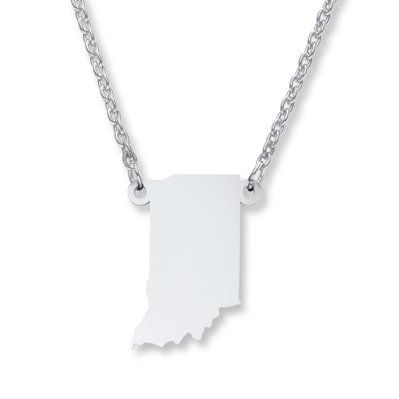 Main Image 1 of Indiana State Necklace Sterling Silver