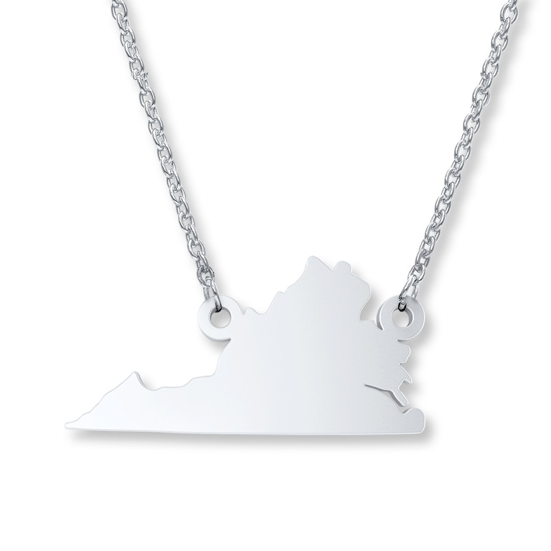 Main Image 1 of Virginia State Necklace Sterling Silver