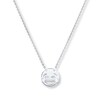 Thumbnail Image 1 of Young Teen Laughing Emoji Necklace Sterling Silver