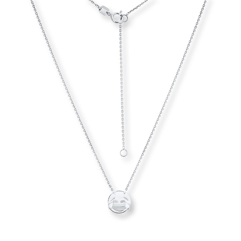 Main Image 2 of Young Teen Laughing Emoji Necklace Sterling Silver