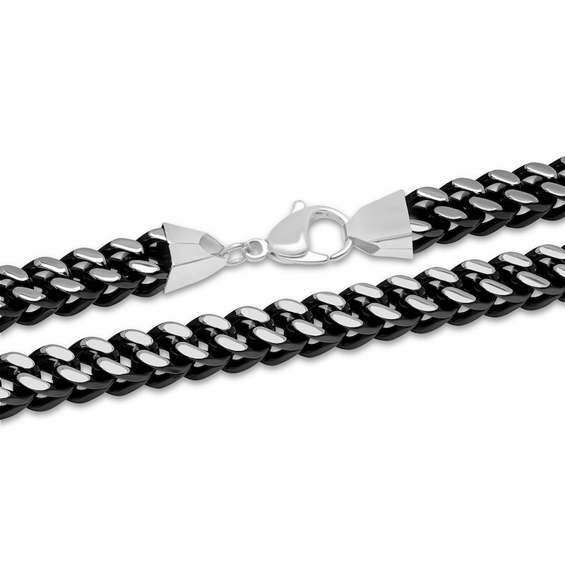 Main Image 2 of Solid Foxtail Chain Necklace & Bracelet Set Stainless Steel