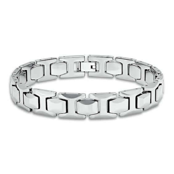 Men's Link Bracelet White Tungsten 8.5"