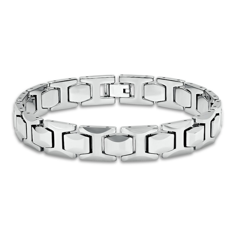 Men's Link Bracelet White Tungsten 8.5"