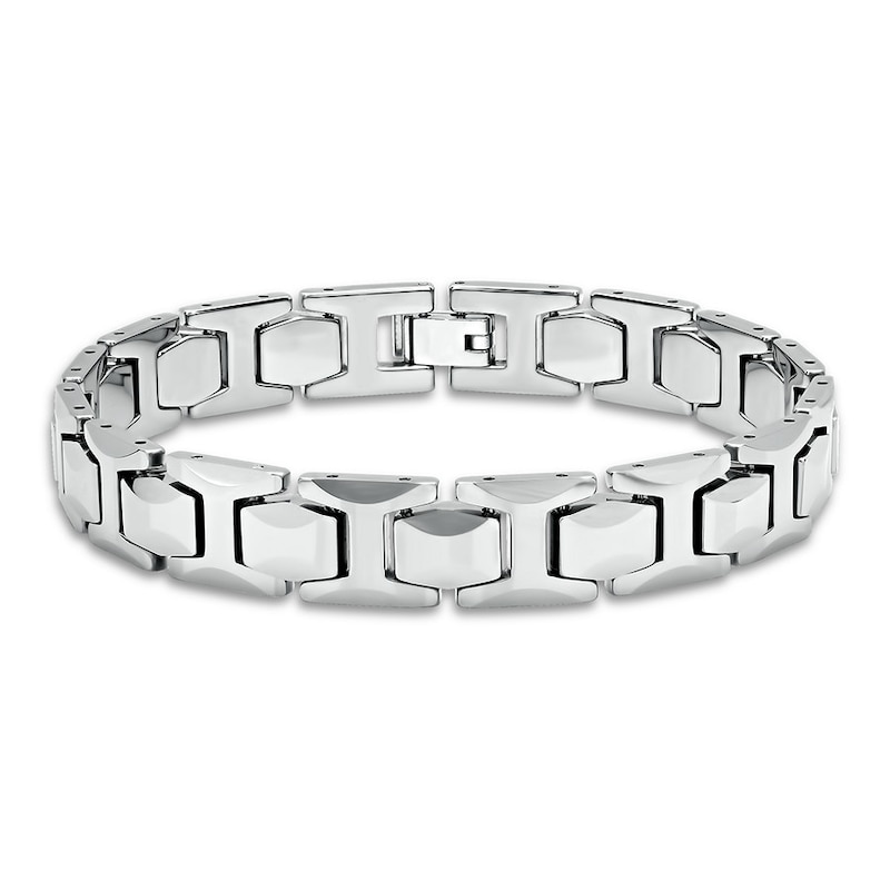 Main Image 1 of Men's Link Bracelet White Tungsten 8.5&quot;