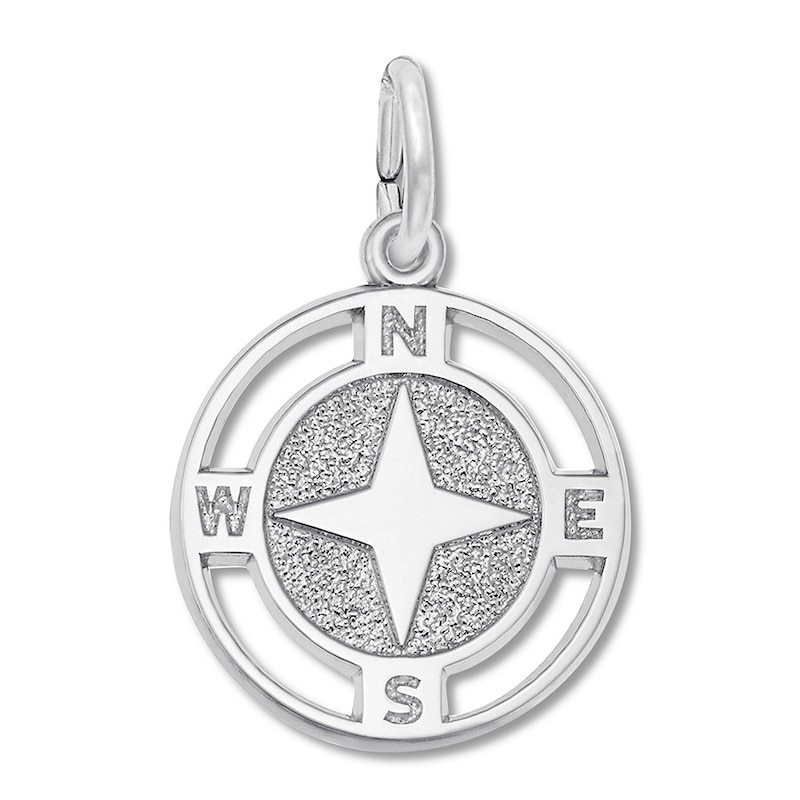 Main Image 1 of Compass Charm Sterling Silver