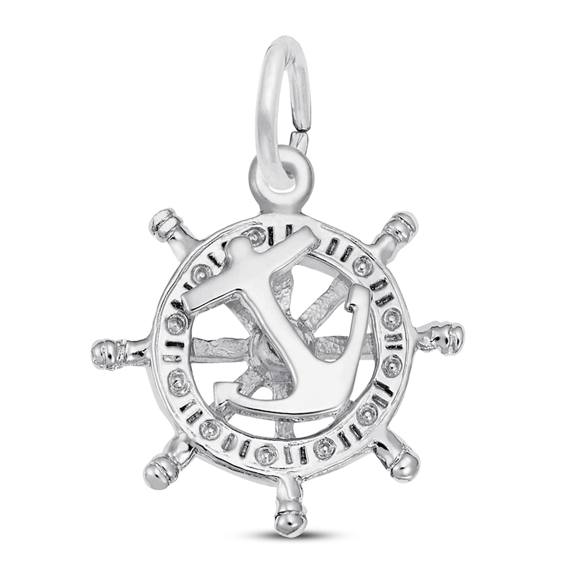 Anchor & Ship Wheel Charm Sterling Silver