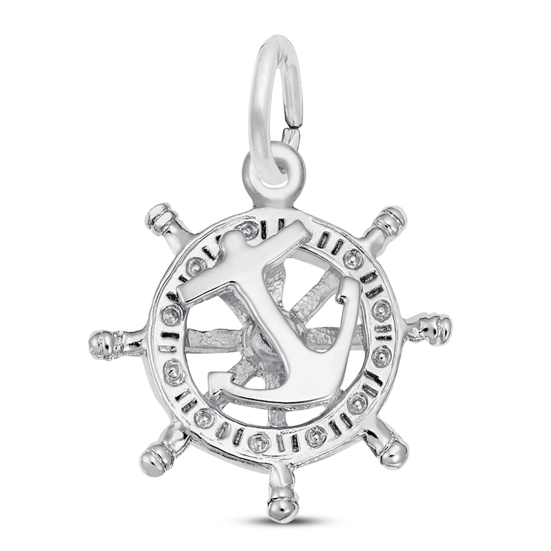 Main Image 1 of Anchor & Ship Wheel Charm Sterling Silver