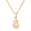 Thumbnail Image 0 of Young Teen Pineapple Necklace Sterling Silver & 14K Yellow Gold Plating