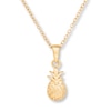 Thumbnail Image 1 of Young Teen Pineapple Necklace Sterling Silver & 14K Yellow Gold Plating