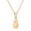 Thumbnail Image 2 of Young Teen Pineapple Necklace Sterling Silver & 14K Yellow Gold Plating